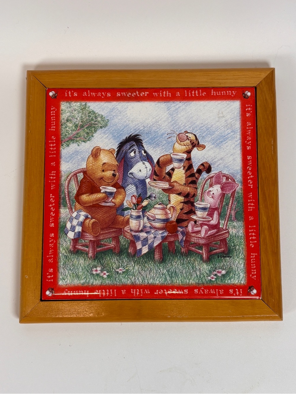 Simply Pooh It's Always Sweeter With Hunny Collectible Disney Wall Hanging Tile